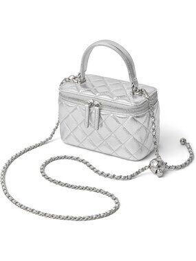 Women's Red Small Leather Purse Quilted Mini Box Chain Strap Crossbody Bag